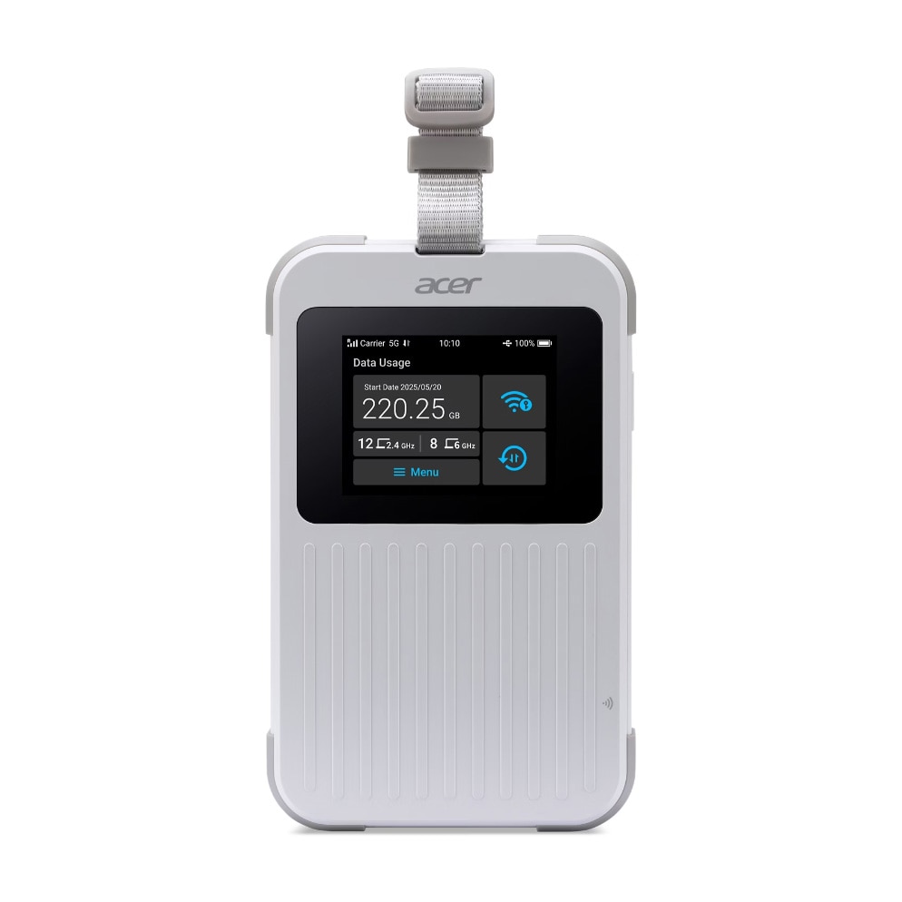 Router Wireless Acer Connect M6E 5G Mobile Wi-Fi, 2.4” Color TFT Touch, 5G NR & 4G LTE, 2x2 MIMO, MTK 24M Octa Core 2.5Ghz CPU, 16GB eMMC, 4GB LPDDR4X, MIL-STD-810H, IP68, Baterie