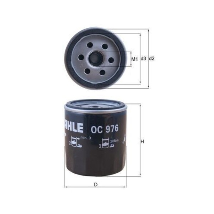 Filtru ulei MAHLE OC976