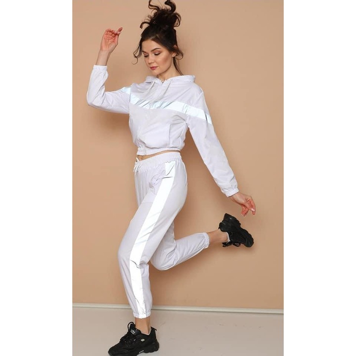 Дамски костюм, Светлоотразителни Вложки, Водоустойчив Fas, Бял, Бял, L
