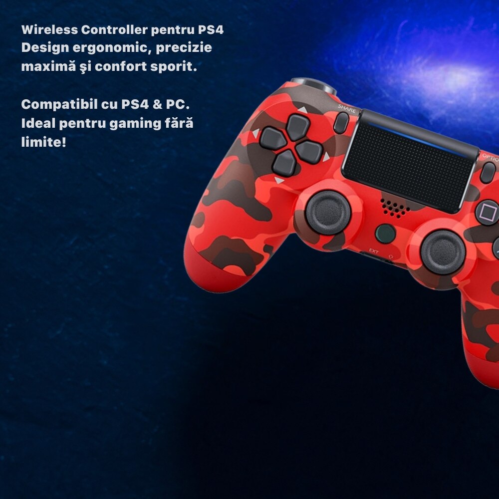 Ps4 Controller Emag Controller Wireless Doubleshock Joystick, Compatibil PS4/Pro/Slim ...