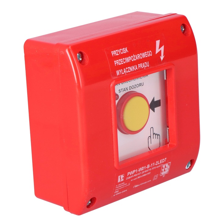 Spamel tűzjelző kapcsoló, PPOZ, PWP1-W01-B-11-2LED7, piros