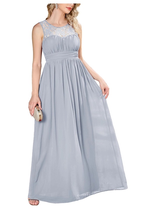 Rochie eleganta lunga, cu fante, fara maneci, marimea 44, lavanda