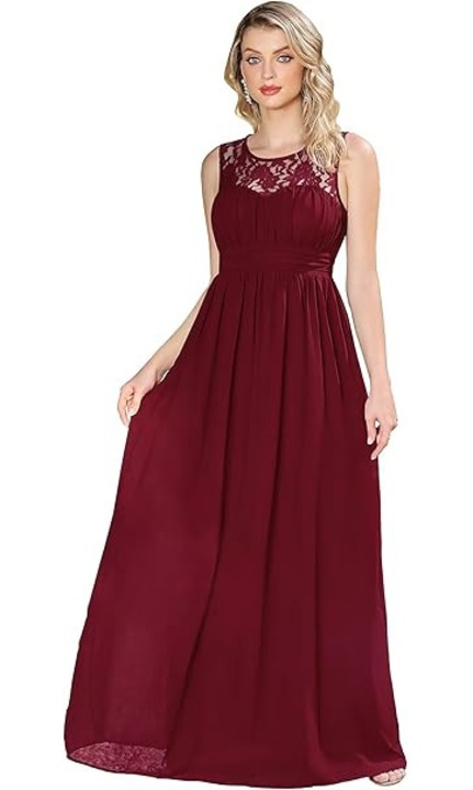 Rochie de seara lunga din sifon, fara maneci, Visinie, Visiniu