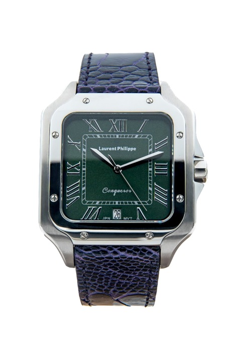 Ceas pentru barbati, Laurent Philippe, Conqueror Emerald - Mystic Pearl, 38mm x 27, 5mm, Silver