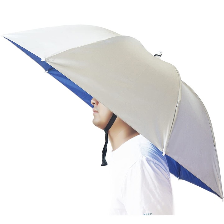 Esernyős sapka, MWAOWM, összecsukható, UV védelemmel, ezüst, 90 cm átmérőjű