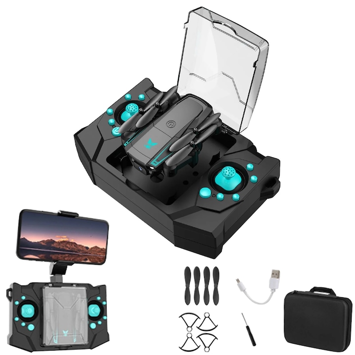 Drona YANYXR cu camera HD 720P, control de la distanta, verde, 10x10x3cm