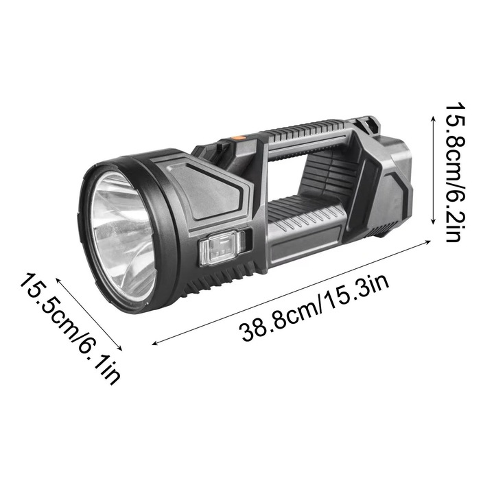 Lanterna portabila YANYXR, dubla, LED, puternica, alba, 158x158mm, 6000mAh