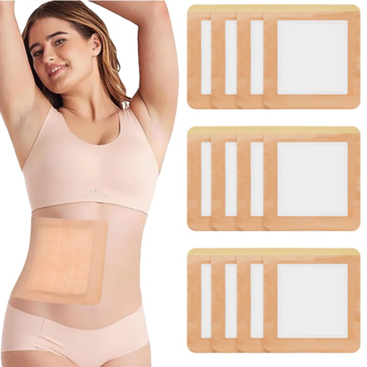 Plasturi autoadezivi cu ulei de ricin MWAOWM 20x20cm bumbac organic set 12 buc