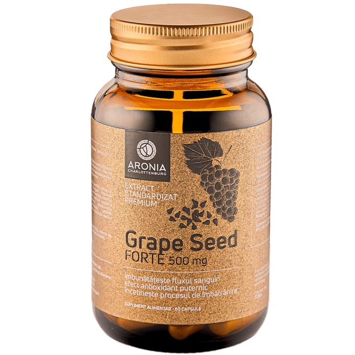 Grape Seed Forte 500 mg-os kiszerelésben — 60 kapszula szőlőmag-kivonattal, erős antioxidáns és gyulladáscsökkentő tulajdonságokkal