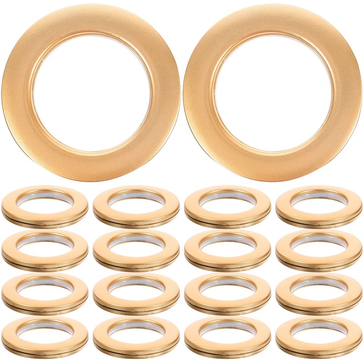 Set 80 inele perdea plastic YANYXR, auriu mat, 7x7x1.5cm