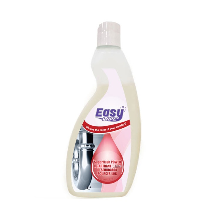 Vízkőoldó oldat felújítás utáni lefolyótisztításhoz, Easy Wipe Superflush Power, 500ml