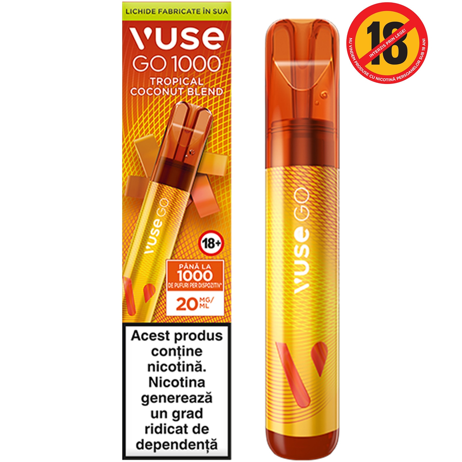 Vuse GO 1000 PEN Tropical Coconut Blend, 6x20mg/ml