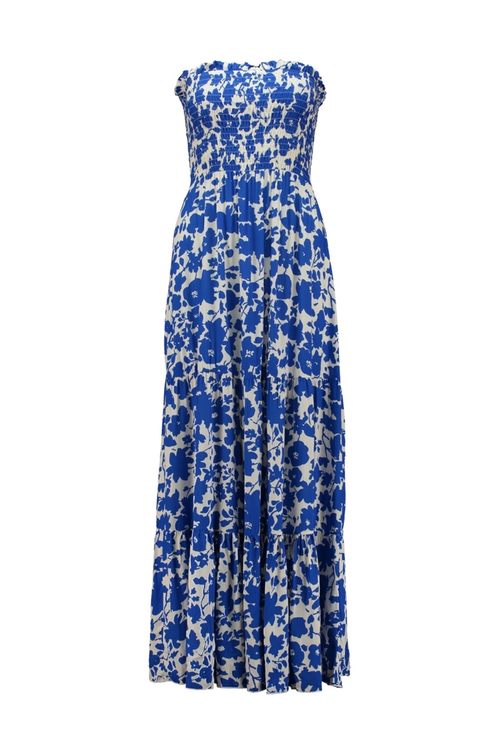 Hailys, Rochie cu segment cu insertie elastica, fara maneci, Albastru royal, Alb murdar, M