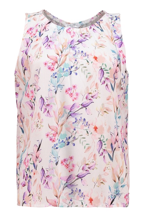 Zabaione, Top cu model floral, Lila/Alb murdar/Roz, XL