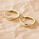 Cercei aur rotunzi 14K cu zirconii cercei aur dama finuti, 26MM cercei de aur versatili cercei aur modele noi cu design elegant