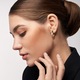 Cercei aur rotunzi 14K cu zirconii cercei aur dama finuti, 26MM cercei de aur versatili cercei aur modele noi cu design elegant
