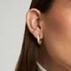 Cercei aur rotunzi 14K cu zirconii cercei aur dama finuti, 26MM cercei de aur versatili cercei aur modele noi cu design elegant