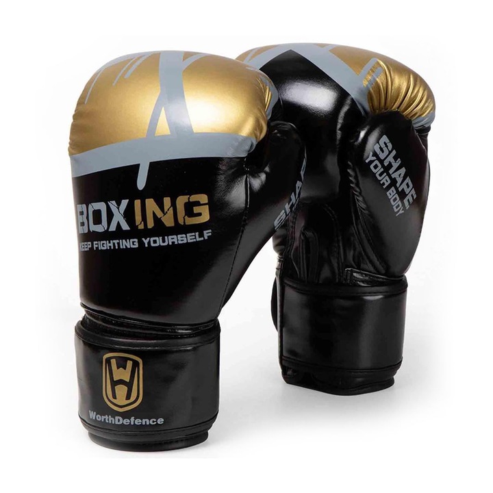 LYCENXI Boxkesztyű 12 Oz Fekete Arany Poliuretán 570g