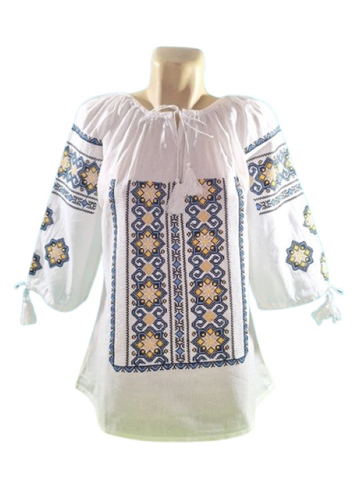 Ie traditionala pentru dama, multicolor, model geometric deosebit, 3XL