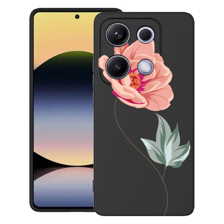 Силиконов калъф BestCase за Xiaomi Redmi Note 14S 4G, Rose, SLIM 1.2MM, Microfiber interior, Premium Soft Liquid Silicon, Black, 1997770 PB 127