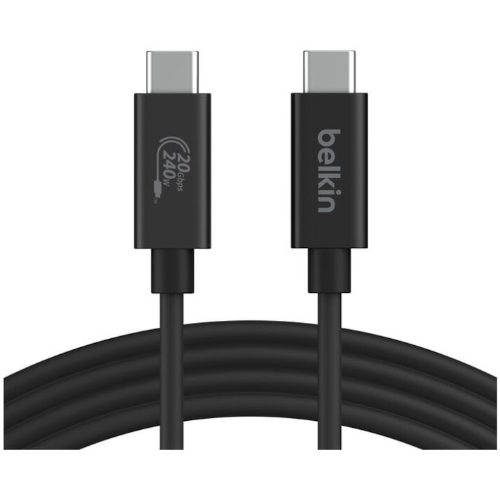 Cablu Belkin Connect USB4, 240W + 20Gbps 2m - Negru