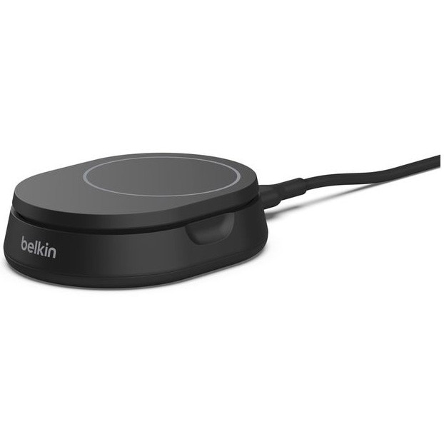 Suport de incarcare magnetic convertibil Belkin BOOSTCHARGE PRO Qi2 15W, sursa de alimentare inclusa - Negru