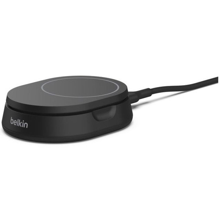 Suport de incarcare magnetic convertibil Belkin BOOSTCHARGE PRO Qi2 15W, sursa de alimentare inclusa - Negru