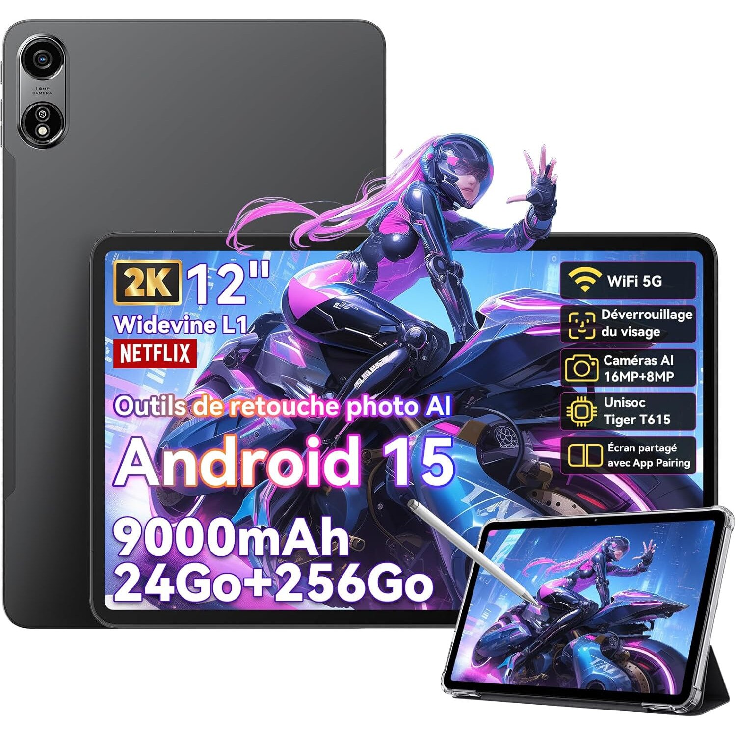 OSCAL Pad 100 12インチ Tableta Oscal Pad 100, 12 Inch, Android 15, 24GB RAM+256GB ROM(2TB