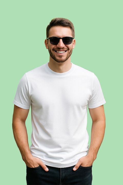 Tricou Barbat Bumbac, Alb