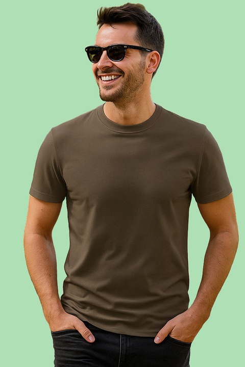 Tricou Barbat Bumbac, Kaki inchis