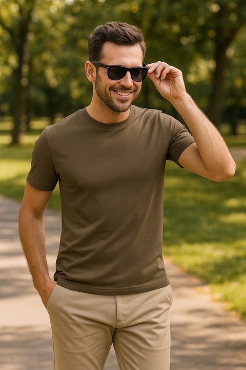 Set 3 triouri barbati bumbac de vara, Kaki inchis