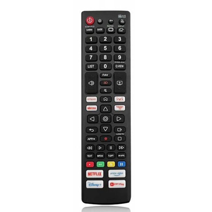 Универсално дистанционно управление CARDSPLITTER, съвместимо с функциите на LG, Netflix, Prime Video, Disney+, черно