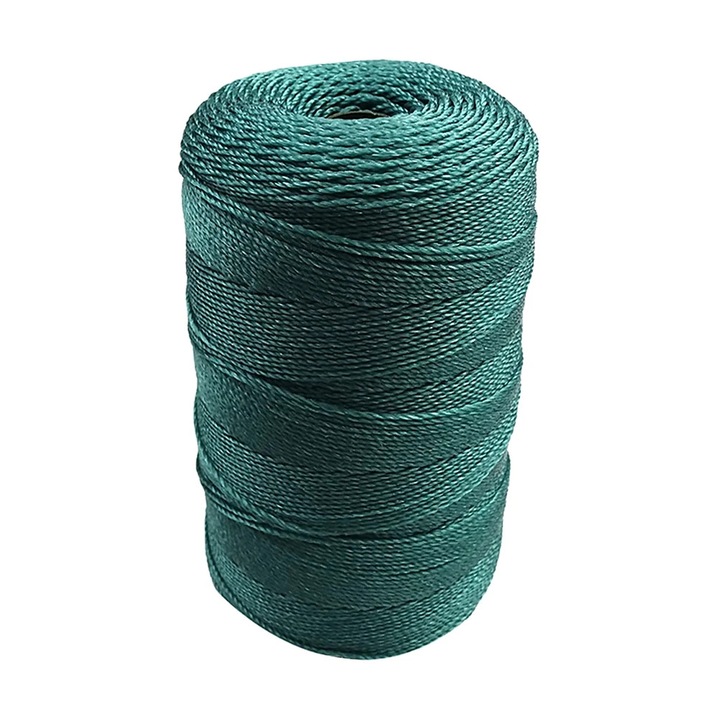 Sfoara de pescuit impletita, nylon, rezistenta, verde inchis, 17.5x10x10cm