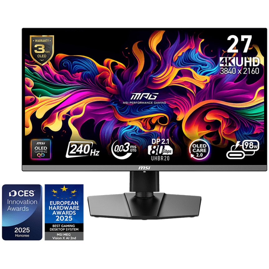 Monitor MSI MPG 272URX QD-OLED, 26.5 inch, UHD, 3840 x 2160, HDMI