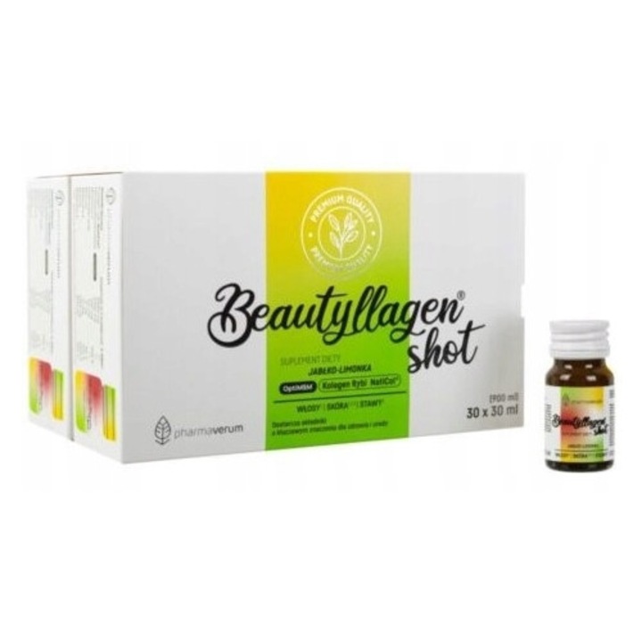 Beautyllagen Shot Mar-Lamaie, set 30 doze x 30 ml, colagen pentru fermitate si elasticitate, gust placut