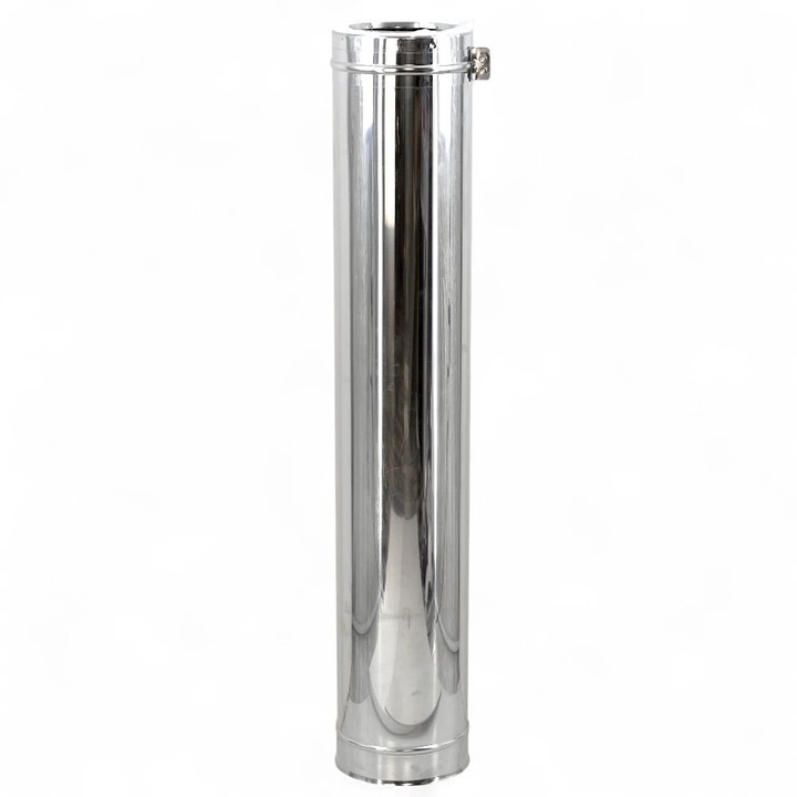 Element liniar, cos fum, izolat, dublu perete, 150 mm, inox AISI304, vata ceramica, NIKO