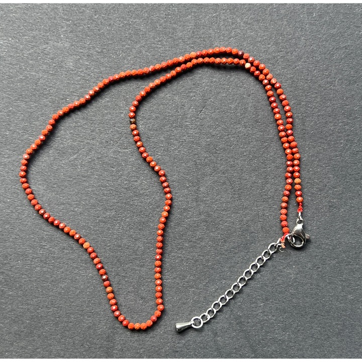 Colier Jasp Rosu sfere 2 mm