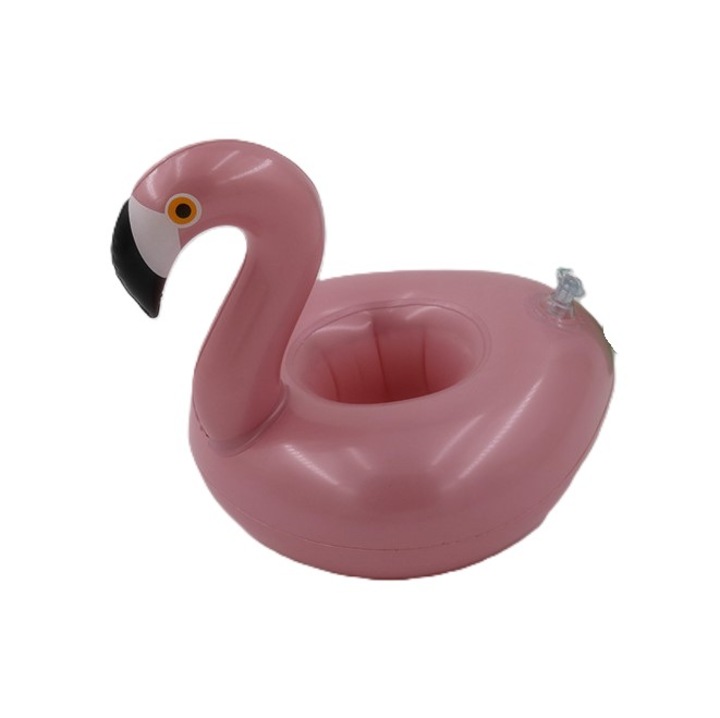 Suport Gonflabil pentru Pahar CARODIS, Model Flamingo, Roz, Dimensiuni 18x18cm