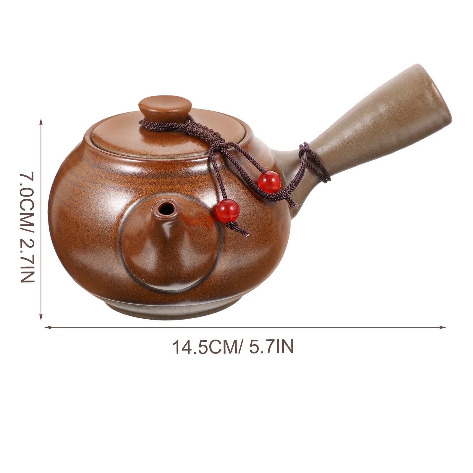 Ceainic ceramic, stil japonez, 14.50x11.00x7.00cm, maner lateral