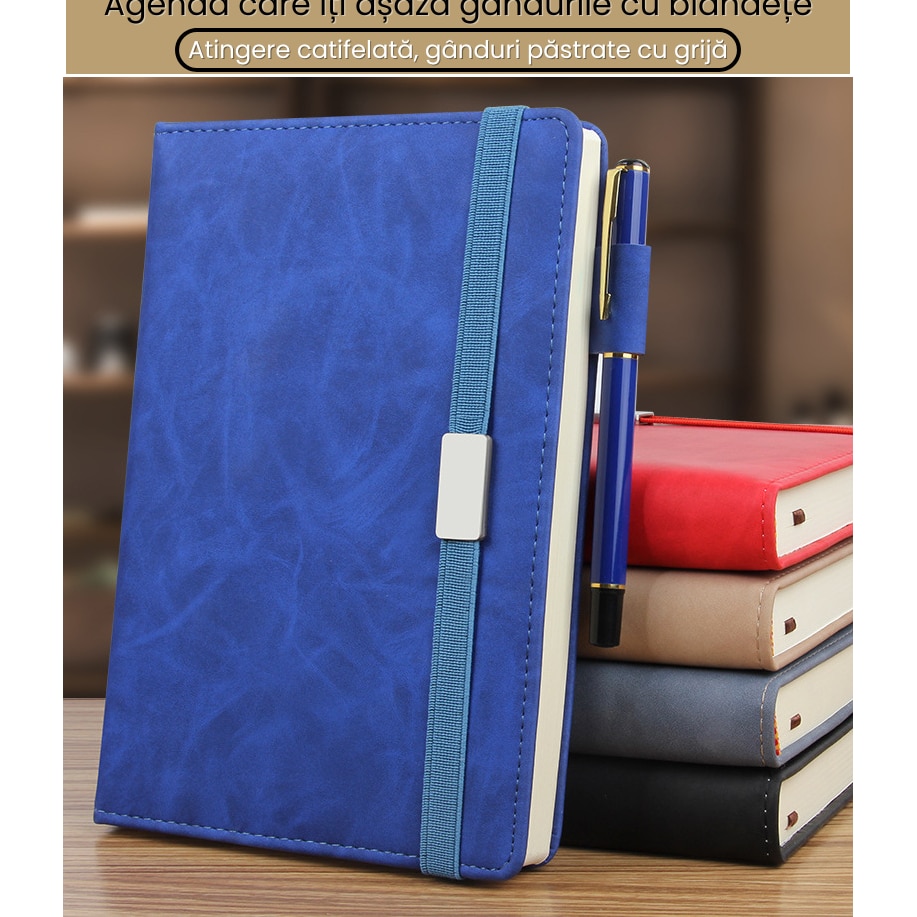 Set cadou premium business – agenda nedatata, pix metalic, termos
