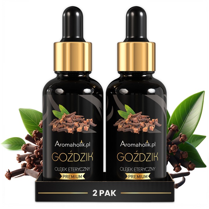 Uleiuri esentiale, 2x Ulei Esential de Cuisoare, Ulei Parfumat din Cuisoare, pentru Aromaterapie, pentru imunitate, pentru improspatarea aerului, Natural, cu pipeta, 2x 30ml