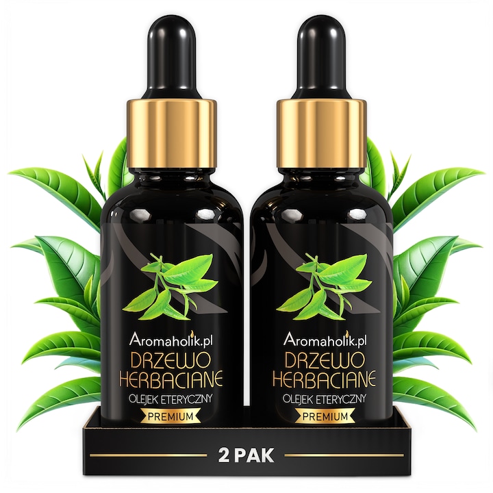 Uleiuri esentiale, 2x Ulei Esential de Tea Tree, Ulei Parfumat din Tea Tree, pentru Aromaterapie, pentru imunitate, pentru dezinfectarea aerului, Natural, cu pipeta, 2x 30ml