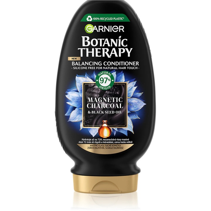 Balsam hidratant pentru par gras si varfuri uscate Garnier Botanic Therapy Magnetic Charcoal, 200ml
