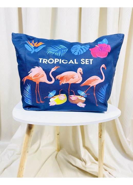 Geanta de plaja, Fashion, Tropical, Bleumarin