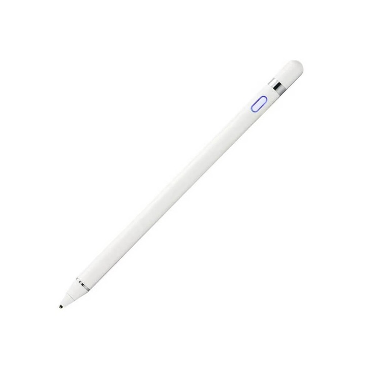 Stylus Pen Universal Edman, compatibil telefon, tableta iPad 2010-2024, Android, Windows, USB, Magnetic, Alb