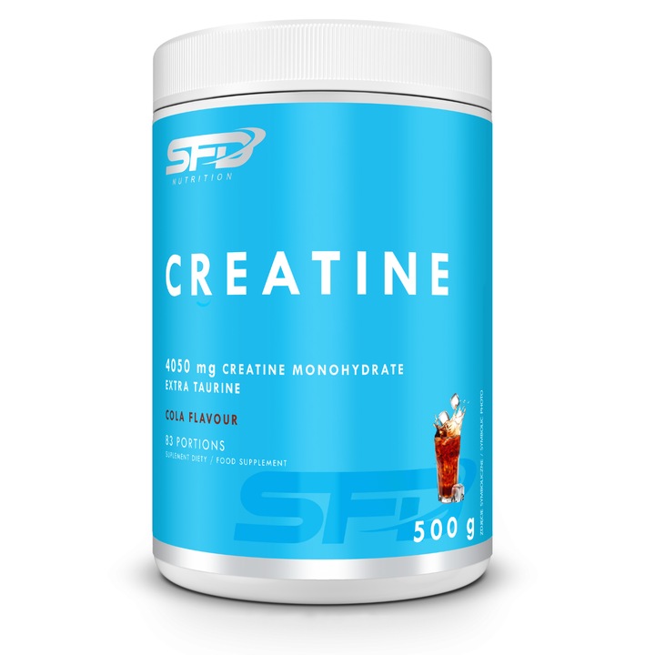 Creatina Monohidrata, SFD Creatine, 500g, aroma Cola, Creatina Pudra, pudra pentru dezvoltare masa musculara