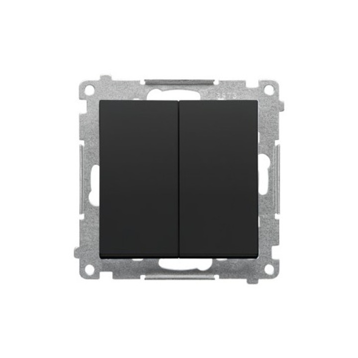 Kontakt-Simon kettős kapcsoló, SIMON55, matt fekete, 10 AX, 250 V~