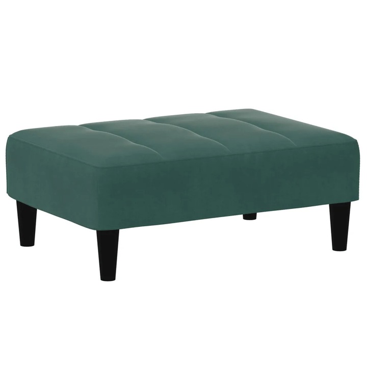 Taburet vidaXL, verde inchis, 77x55x31 cm, catifea