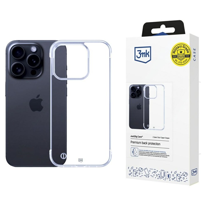 Husa telefon 3MK Just20g transparenta pentru iPhone 16 Pro Max
