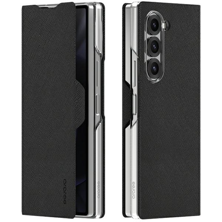 Husa telefon Araree Bonnet Diary pentru Samsung Galaxy Z Fold6, neagra
